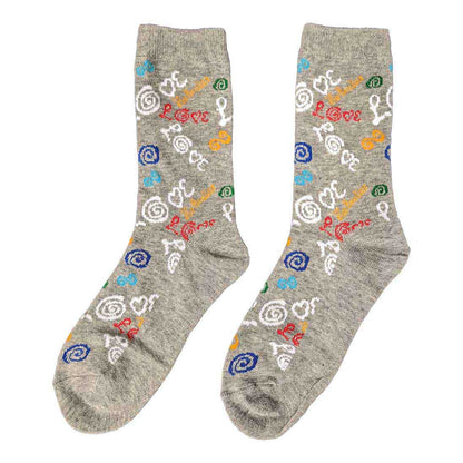 Grey - Back - The Beatles Unisex Adult Love Socks