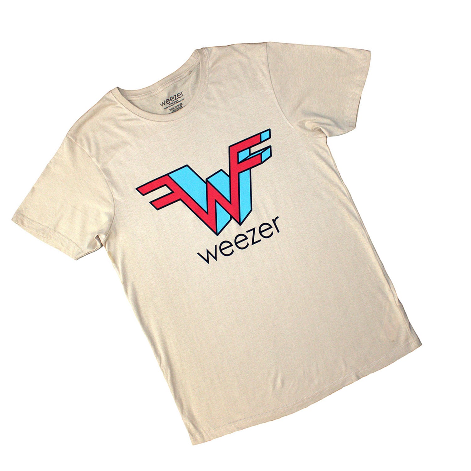 Sand - Back - Weezer Unisex Adult Logo T-Shirt
