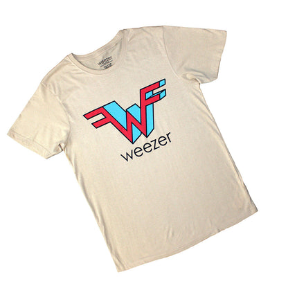 Sand - Back - Weezer Unisex Adult Logo T-Shirt