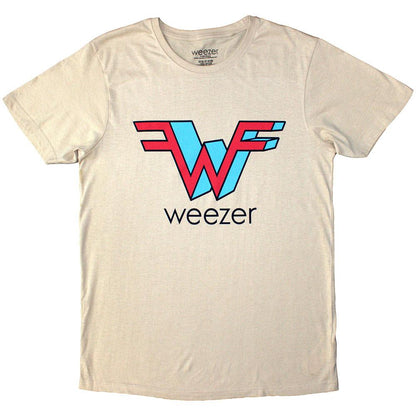 Sand - Front - Weezer Unisex Adult Logo T-Shirt