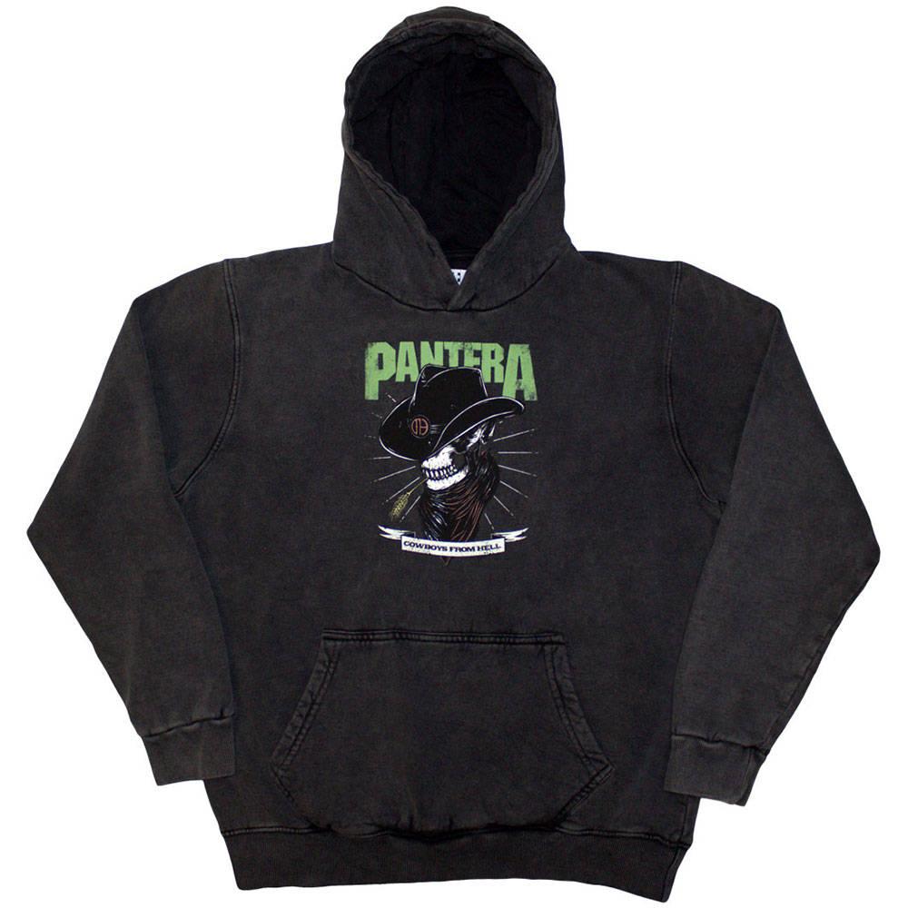 Charcoal Grey - Side - Pantera Unisex Adult Skeleton Cowboy Pull Over Hoodie