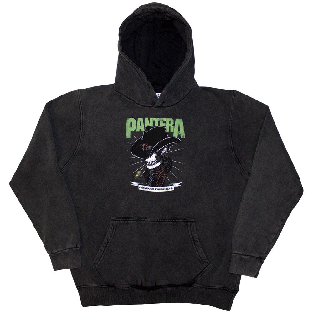 Charcoal Grey - Front - Pantera Unisex Adult Skeleton Cowboy Pull Over Hoodie