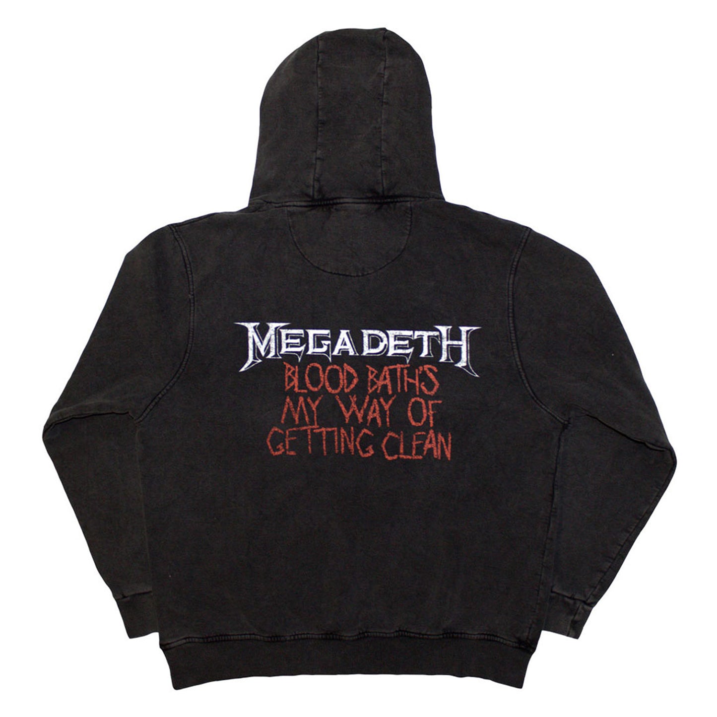 Charcoal Grey - Back - Megadeth Unisex Adult Black Friday Back Print Stone Wash Hoodie