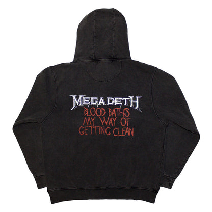 Charcoal Grey - Back - Megadeth Unisex Adult Black Friday Back Print Stone Wash Hoodie