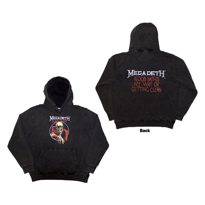 Charcoal Grey - Side - Megadeth Unisex Adult Black Friday Back Print Stone Wash Hoodie