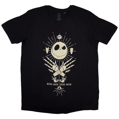 Black - Front - The Nightmare Before Christmas Unisex Adult King Jack T-Shirt