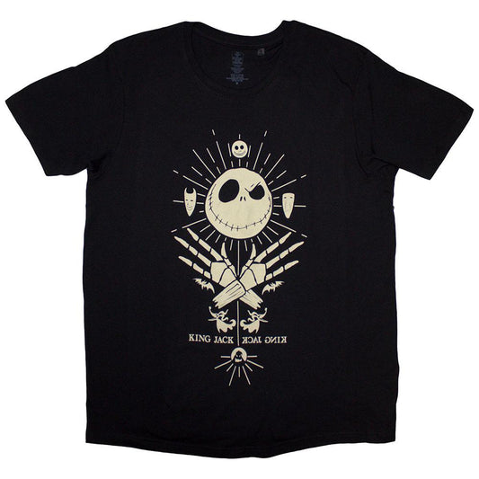Black - Front - The Nightmare Before Christmas Unisex Adult King Jack T-Shirt