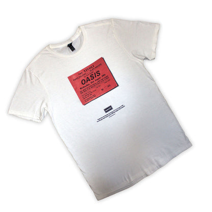 White - Back - Oasis Unisex Adult Definitely Maybe Ticket Stub T-Shirt