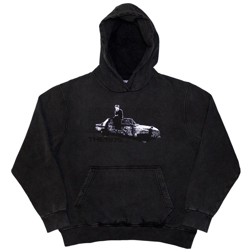Charcoal Grey - Front - The 1975 Unisex Adult Car Photo Washed Hoodie