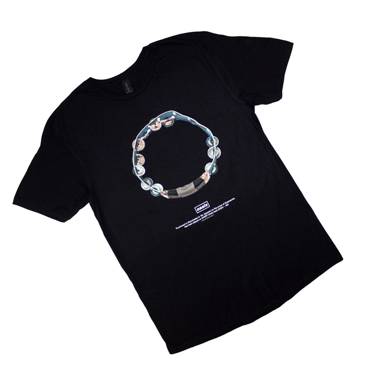 Black - Back - Oasis Unisex Adult Definitely Maybe Tambourine T-Shirt