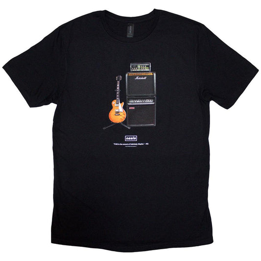 Black - Front - Oasis Unisex Adult Definitely Maybe Guitar T-Shirt