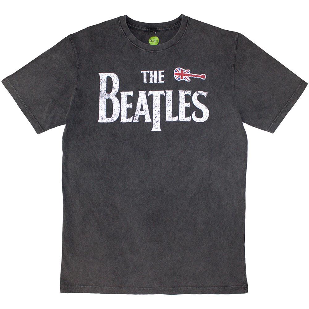 Charcoal Grey - Front - The Beatles Unisex Adult Stone Wash T-Shirt