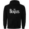 Black - Back - The Beatles Unisex Adult Drop T Logo Full Zip Hoodie