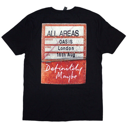 Black - Back - Oasis Unisex Adult Definitely Maybe AAA Pass T-Shirt