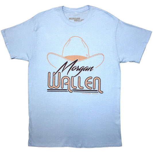 Light Blue - Front - Morgan Wallen Unisex Adult Stetson Hat T-Shirt