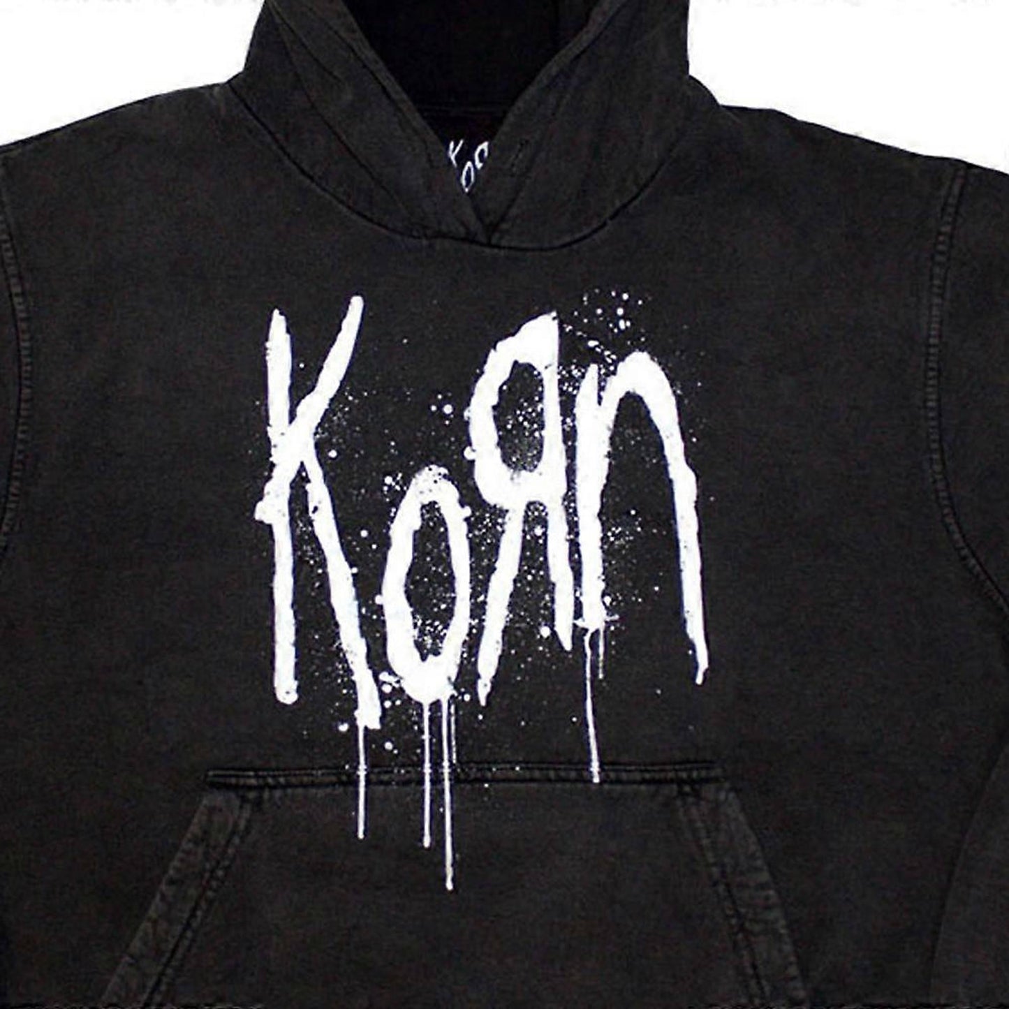 Charcoal Grey - Side - Korn Unisex Adult Still A Freak Back Print Stone Wash Pullover Hoodie