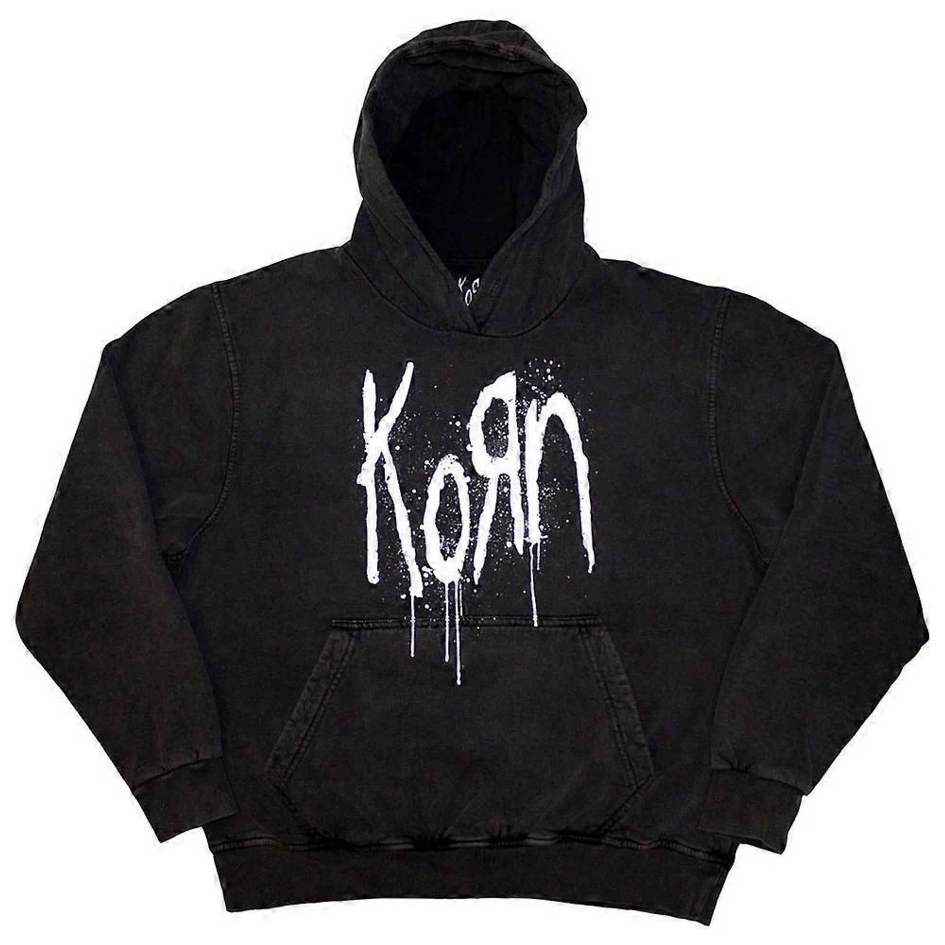 Charcoal Grey - Front - Korn Unisex Adult Still A Freak Back Print Stone Wash Pullover Hoodie