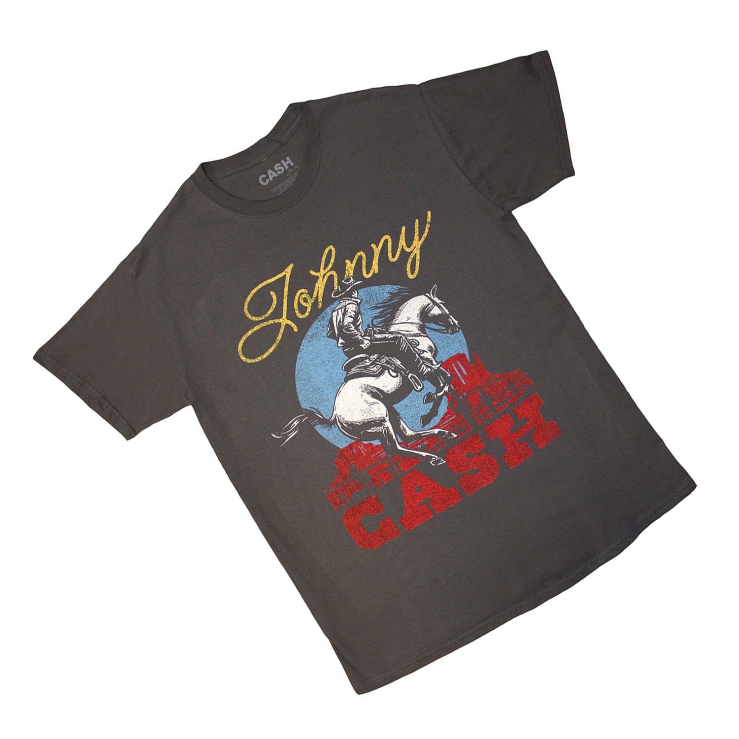 Charcoal Grey - Side - Johnny Cash Unisex Adult Gallop T-Shirt