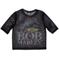 Black - Front - Bob Marley Womens-Ladies Mesh Crop Top