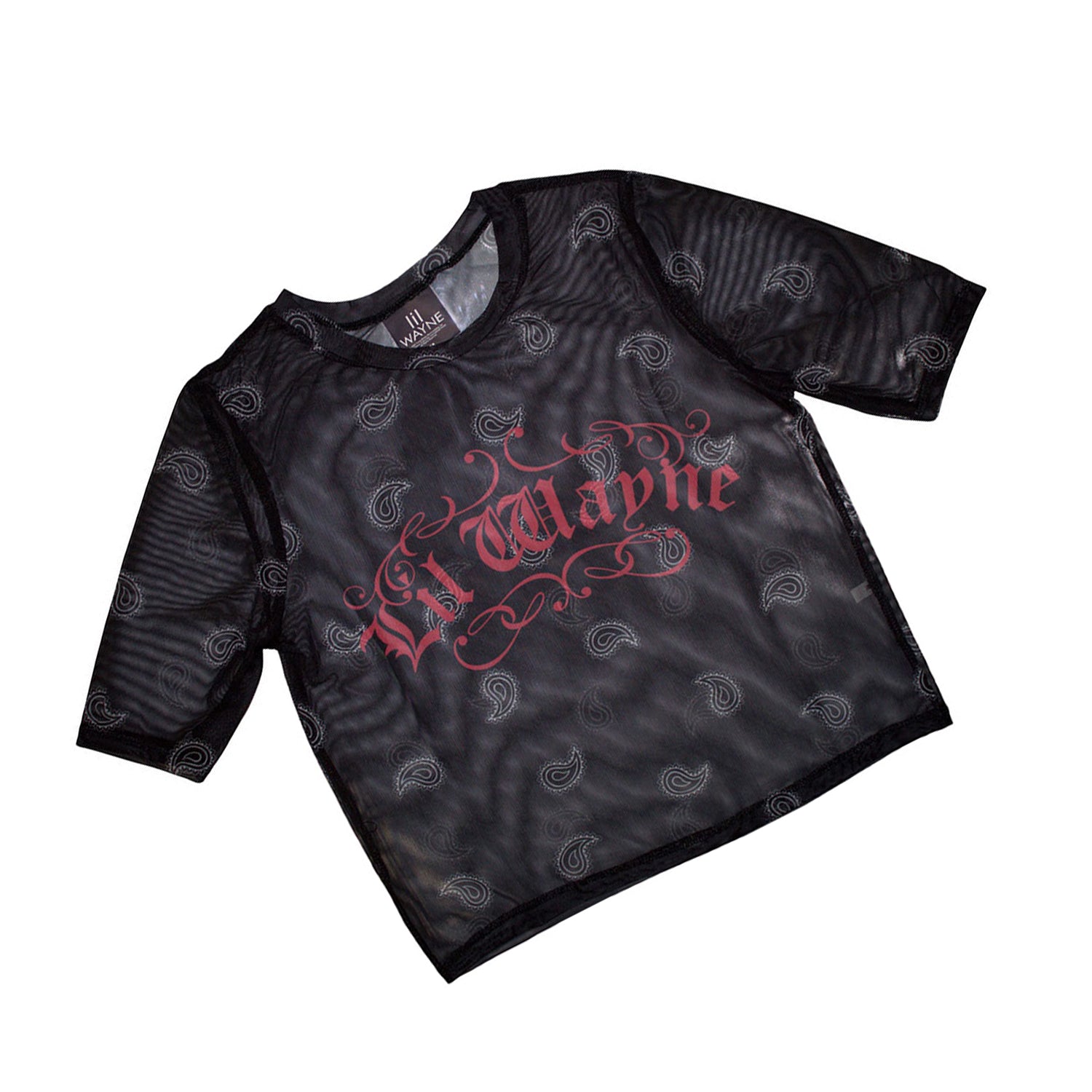 Black - Back - Lil Wayne Womens-Ladies Script Crop Top