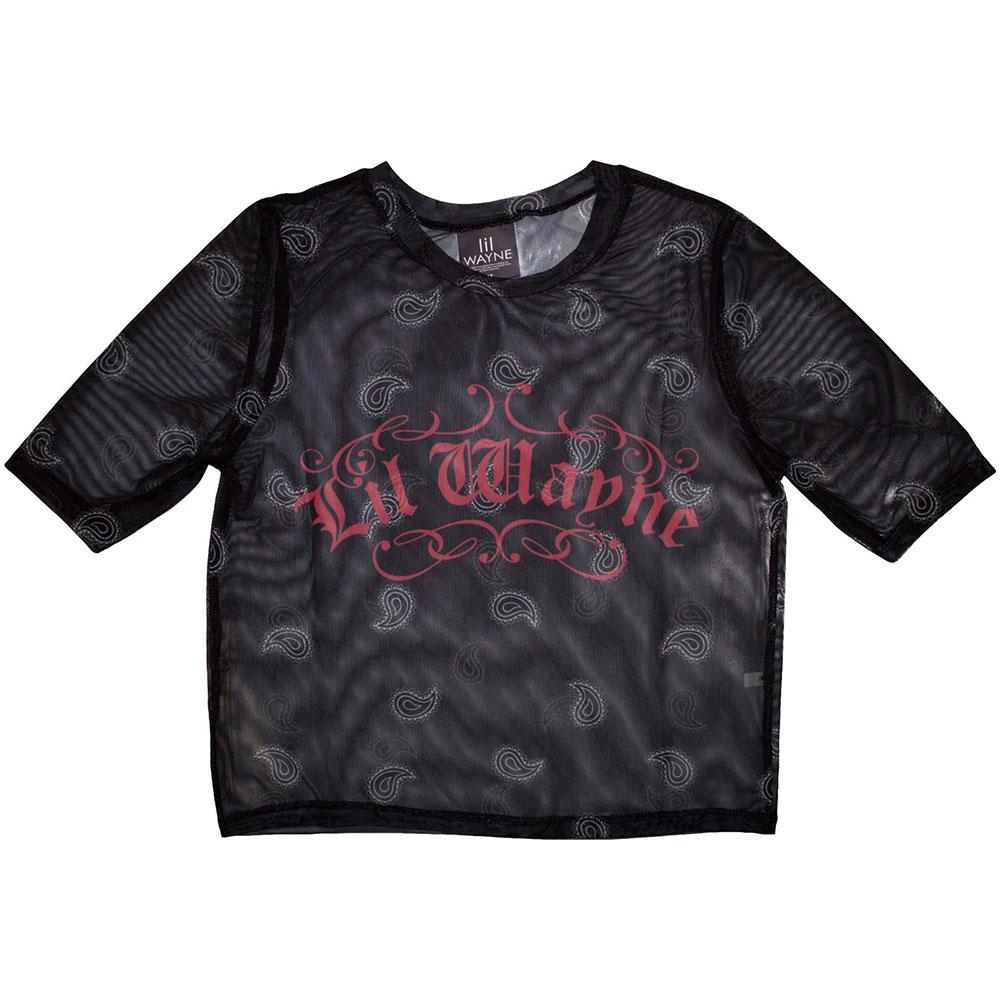 Black - Front - Lil Wayne Womens-Ladies Script Crop Top