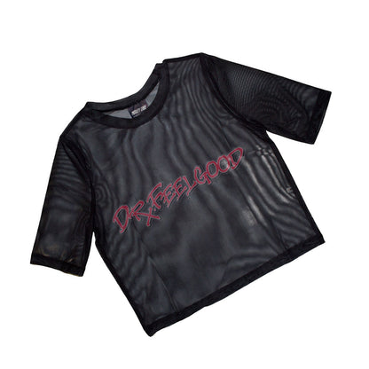 Black - Back - Motley Crue Womens-Ladies Dr Feelgood Crop Top