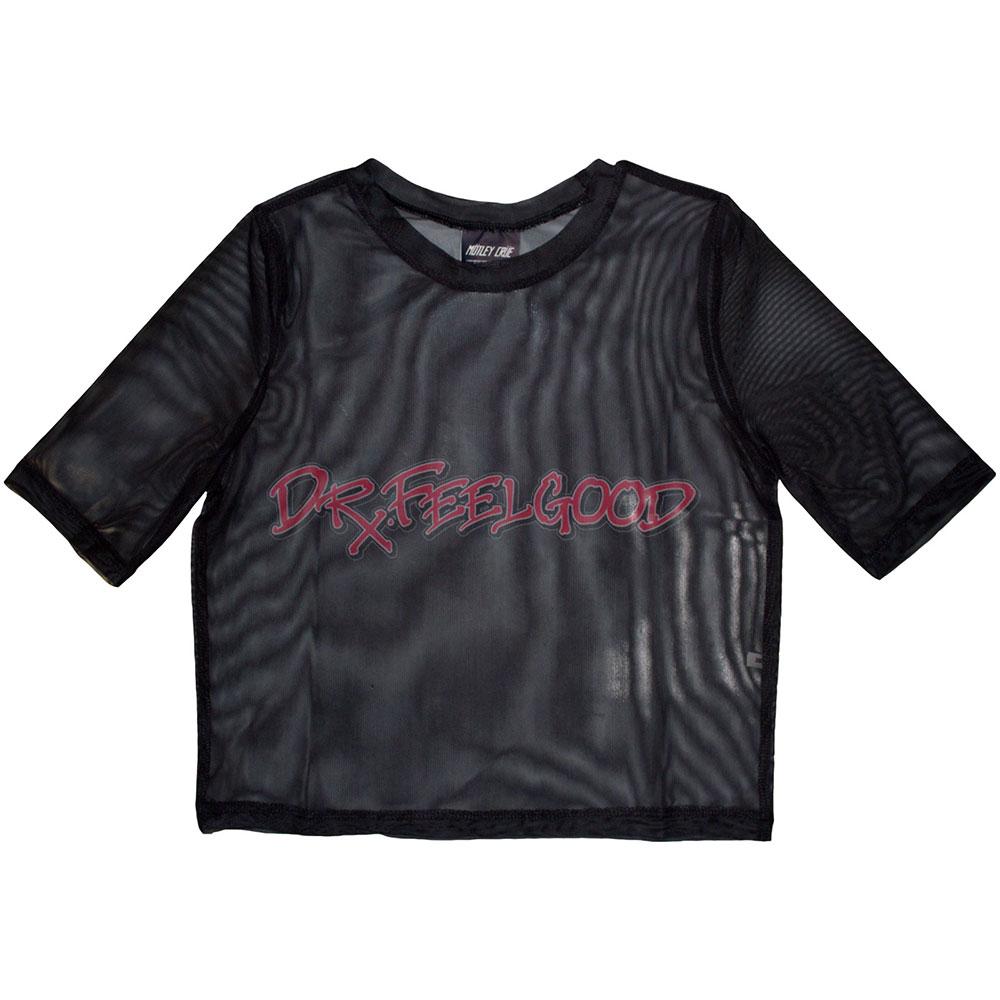 Black - Front - Motley Crue Womens-Ladies Dr Feelgood Crop Top