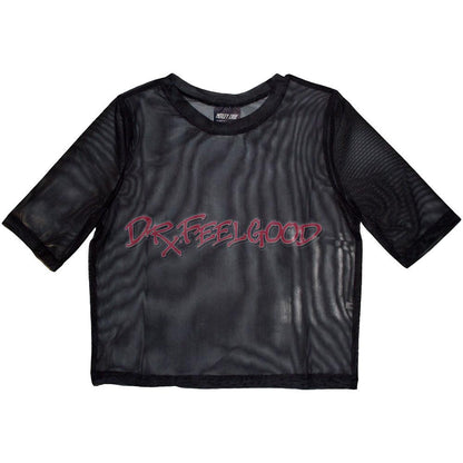 Black - Front - Motley Crue Womens-Ladies Dr Feelgood Crop Top