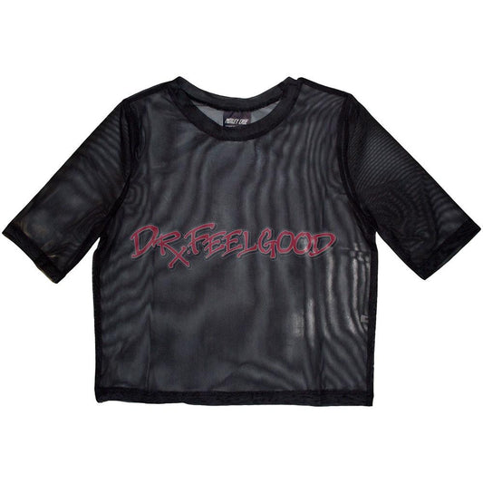 Black - Front - Motley Crue Womens-Ladies Dr Feelgood Crop Top