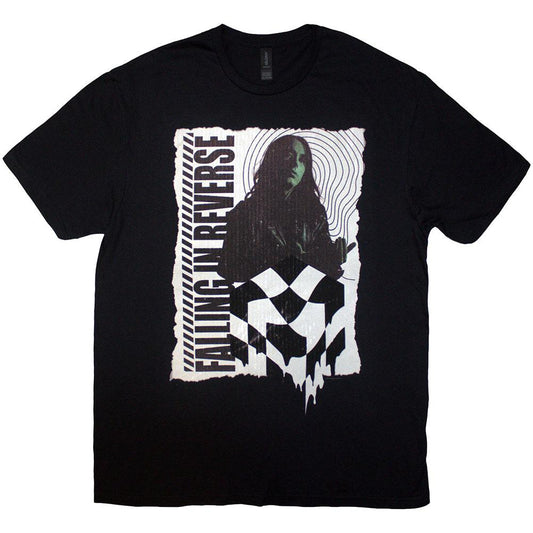 Black - Front - Falling In Reverse Unisex Adult 21 Chequered T-Shirt