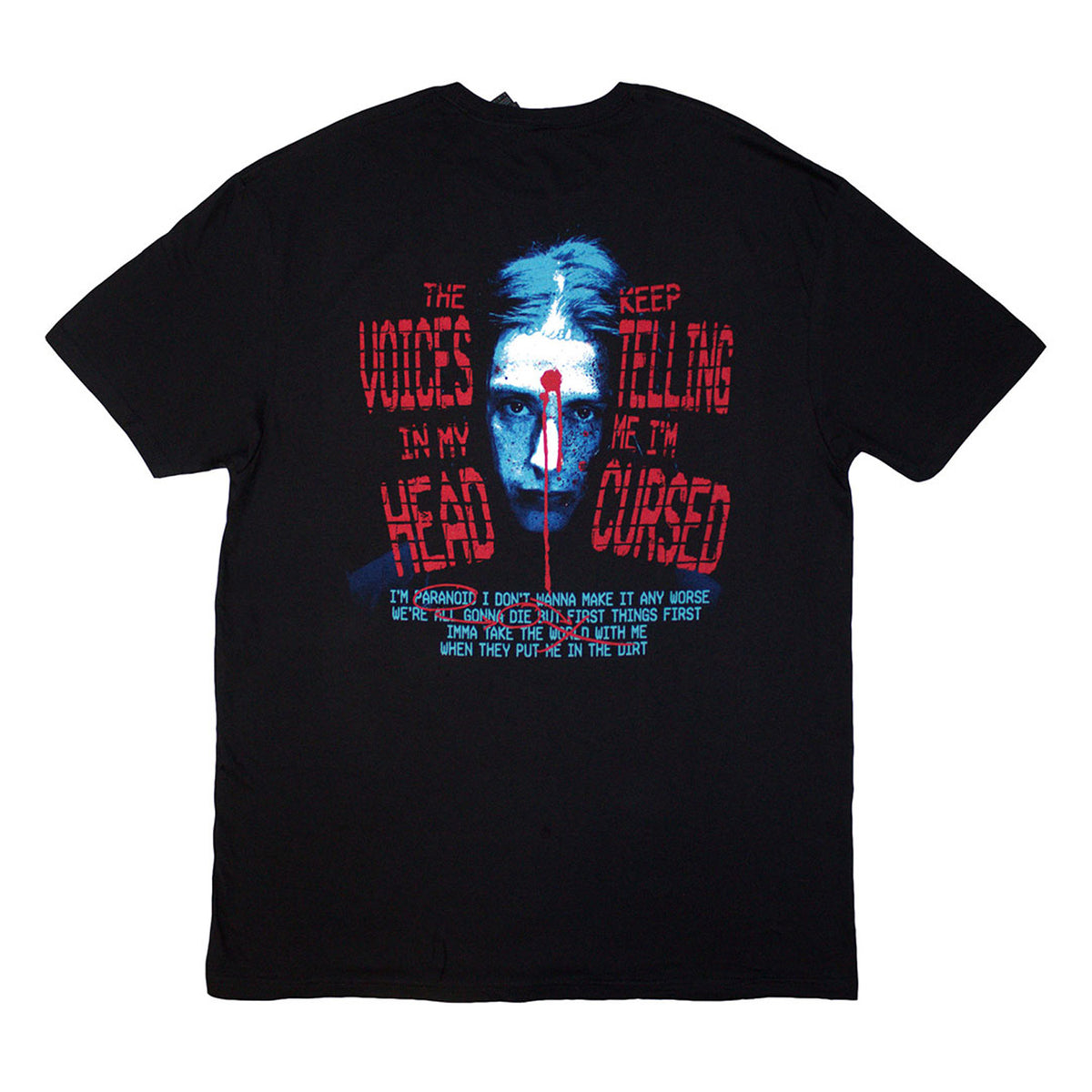 Black - Back - Falling In Reverse Unisex Adult Voice Collage Back Print T-Shirt