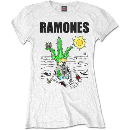 White - Front - Ramones Womens-Ladies Loco Live T-Shirt