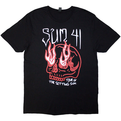 Black - Front - Sum 41 Unisex Adult Tour ´24 Skull Back Print T-Shirt