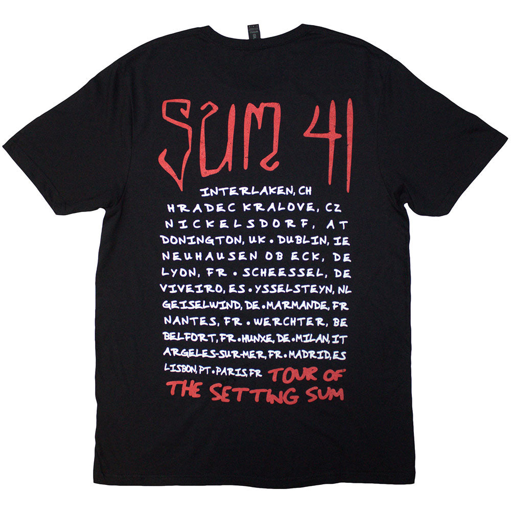 Black - Back - Sum 41 Unisex Adult Tour ´24 Skull Back Print T-Shirt