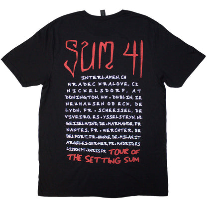 Black - Back - Sum 41 Unisex Adult Tour ´24 Skull Back Print T-Shirt