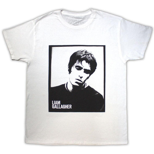White - Front - Liam Gallagher Unisex Adult Framed Photo T-Shirt