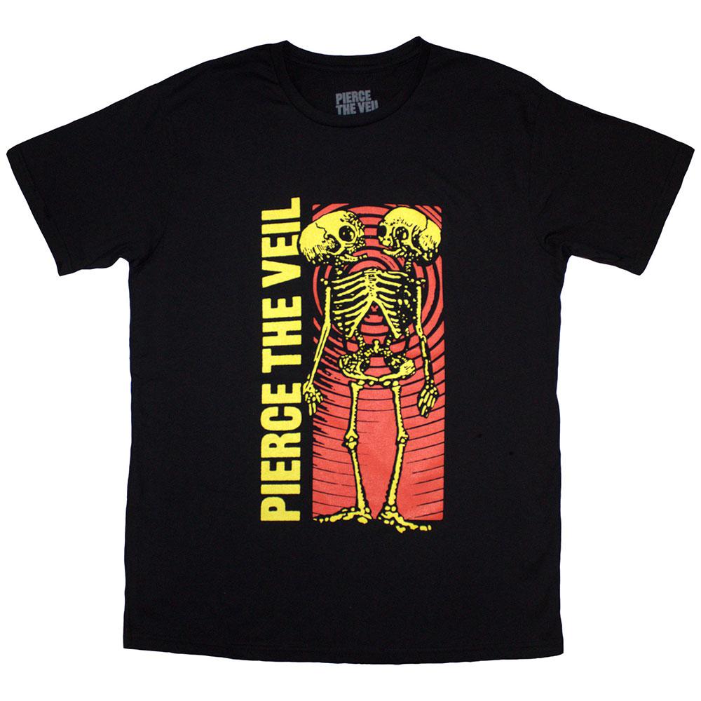 Black - Front - Pierce The Veil Unisex Adult Wavy Skeleton T-Shirt