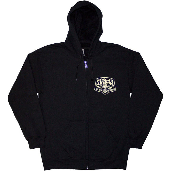 Black - Front - Sum 41 Unisex Adult Tour ´24 Pocket Logo Back Print Full Zip Hoodie