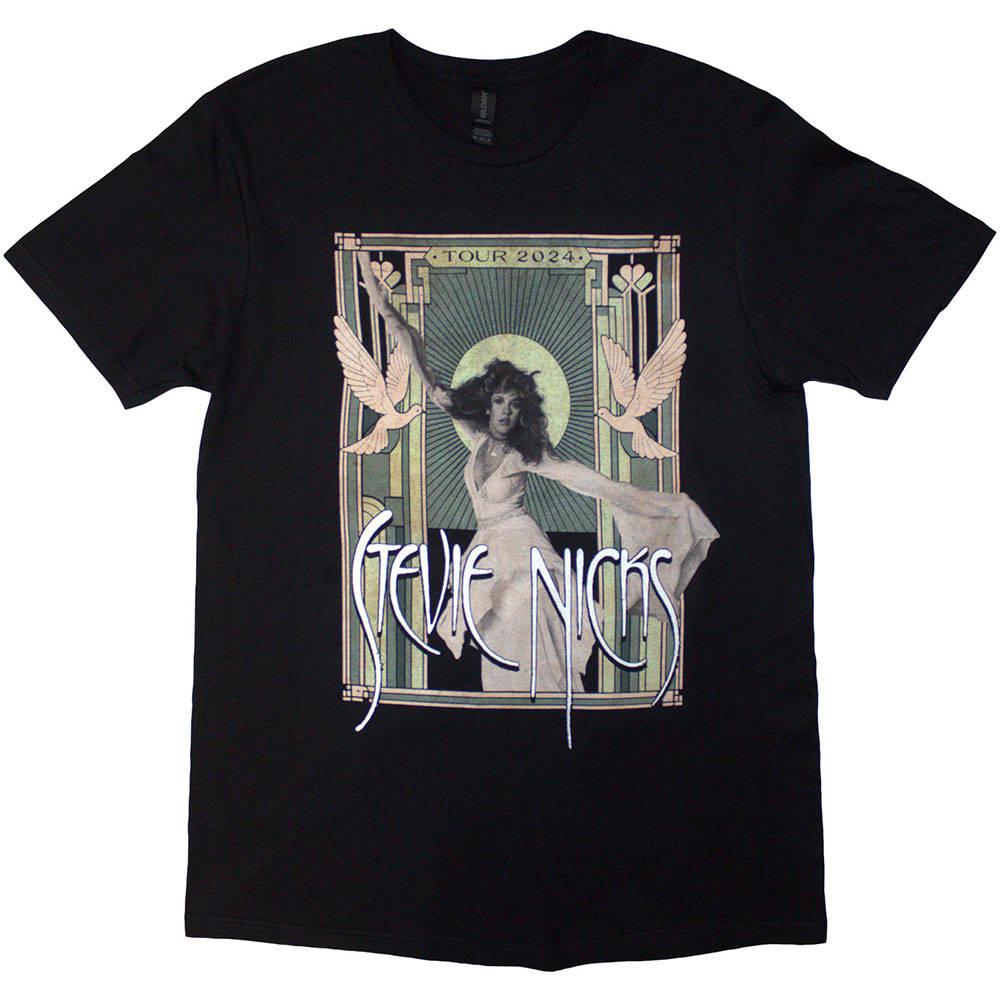 Black - Front - Stevie Nicks Unisex Adult Tour ´24 Doves Back Print T-Shirt