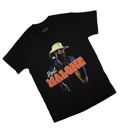 Black - Back - Post Malone Unisex Adult Cowboy T-Shirt