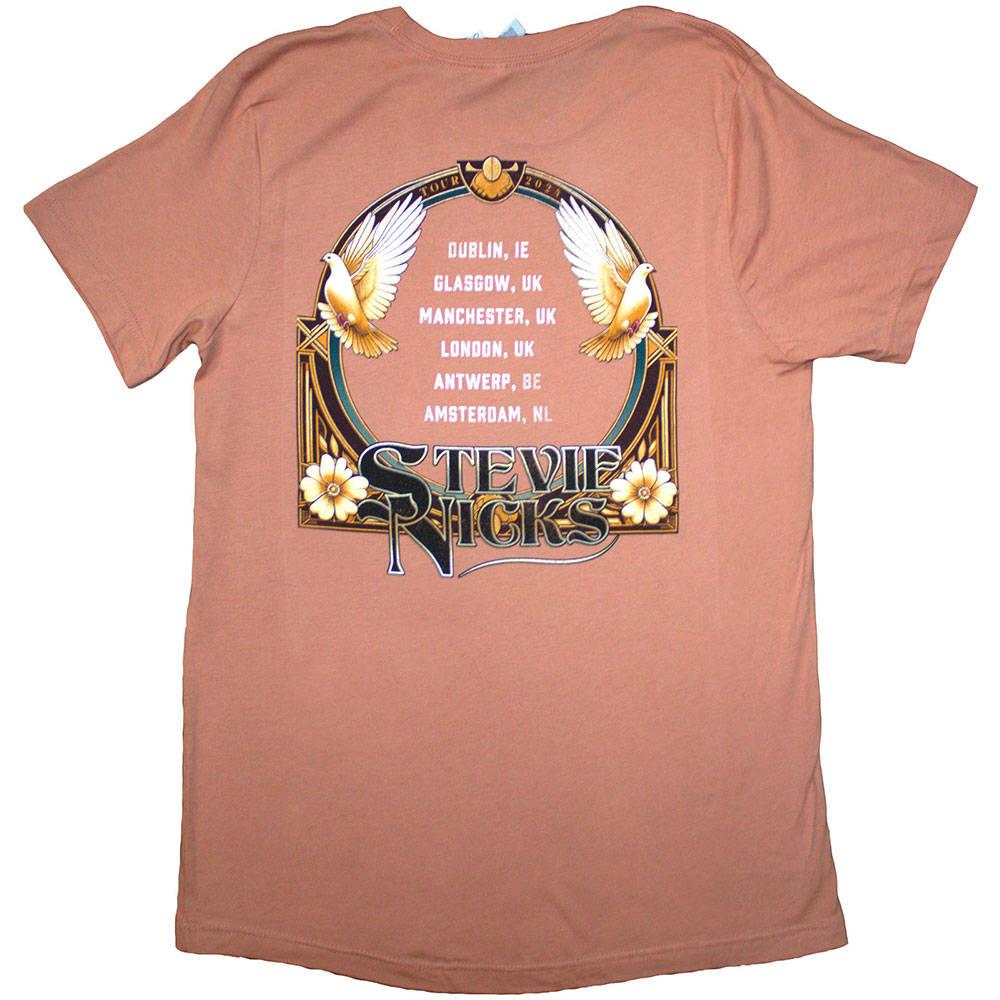 Orange - Back - Stevie Nicks Womens-Ladies Tour ´24 Retro Photo Back Print T-Shirt