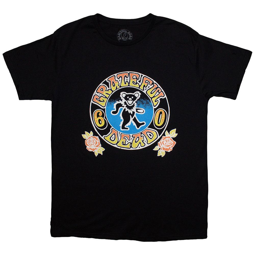 Black - Front - Grateful Dead Unisex Adult Bear Roses T-Shirt