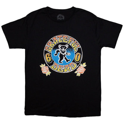 Black - Front - Grateful Dead Unisex Adult Bear Roses T-Shirt