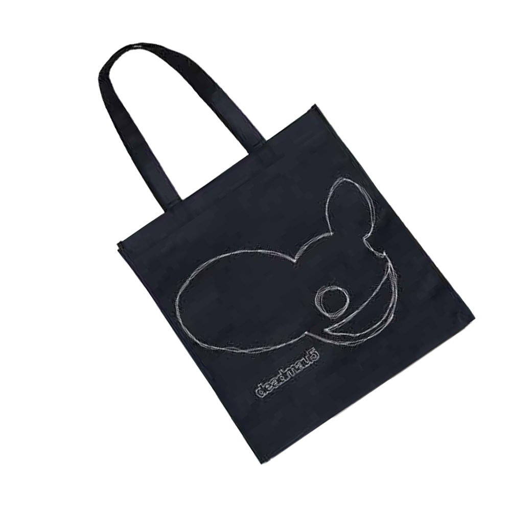 Black - Back - Deadmau5 Mau5 Trend Version Freehand Eco Friendly Back Print Tote Bag