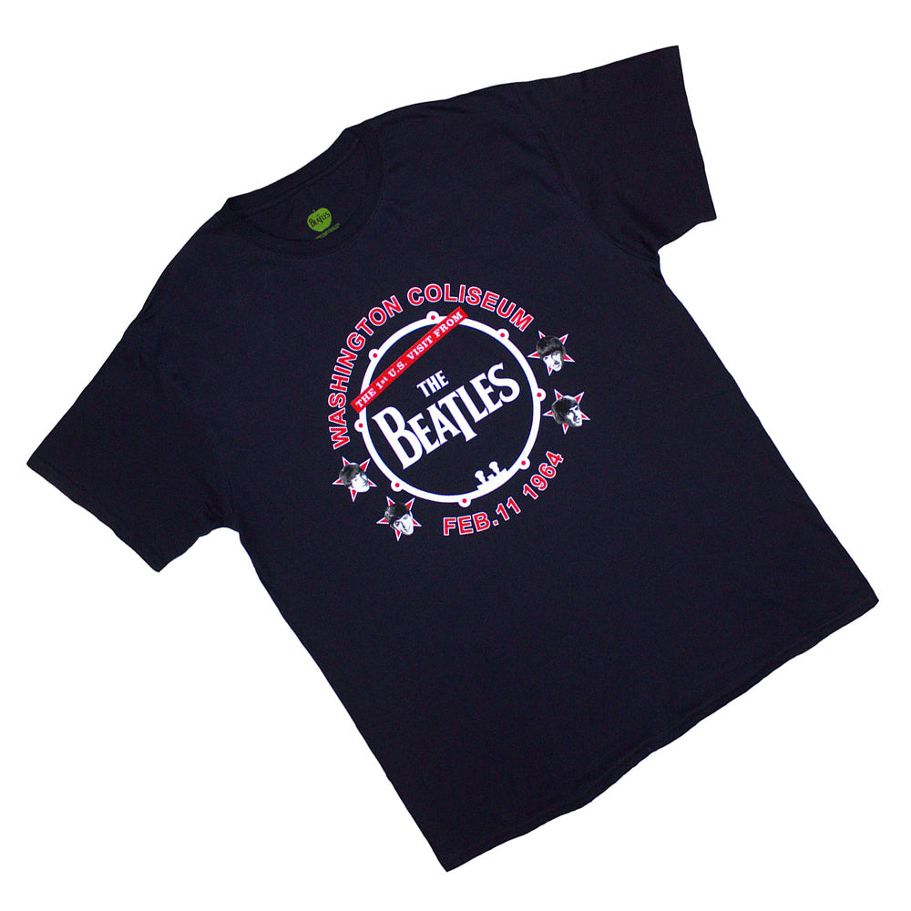 Navy Blue - Back - The Beatles Unisex Adult Washington ´64 Drum T-Shirt