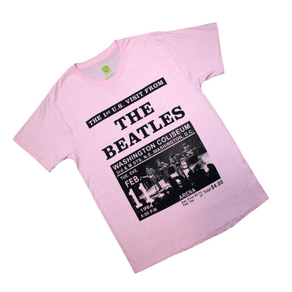 Pink-Black - Back - The Beatles Unisex Adult Washington ´64 Promo T-Shirt