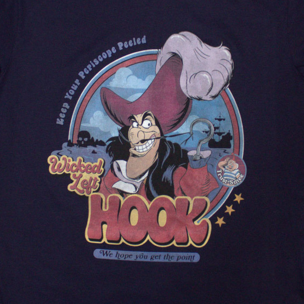 Navy Blue - Back - Peter Pan Unisex Adult Wicked Left Hook T-Shirt