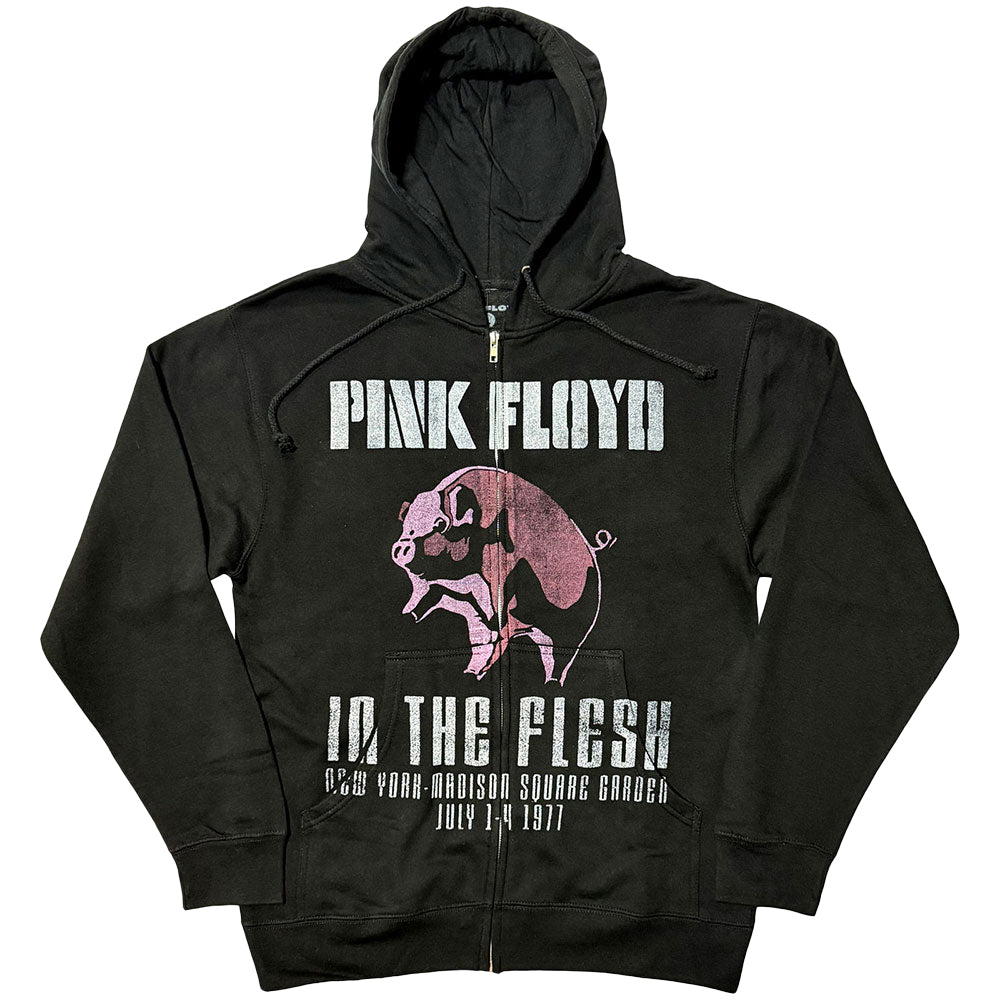 Black - Front - Pink Floyd Unisex Adult In The Flesh Full Zip Hoodie
