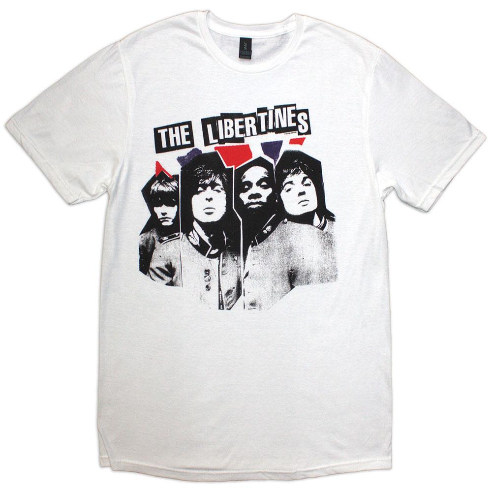 White - Front - The Libertines Unisex Adult Rip Flag Xerox T-Shirt