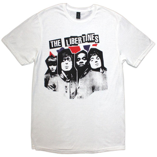 White - Front - The Libertines Unisex Adult Rip Flag Xerox T-Shirt